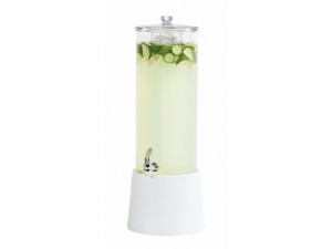 Logan 3 Gallon White Melamine Beverage Dispenser - Ice